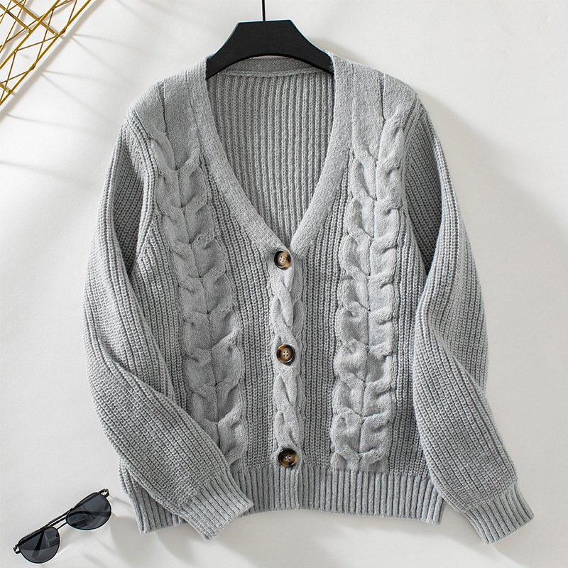 Vintage Single-breasted Sweater Women's Coat - Image 7