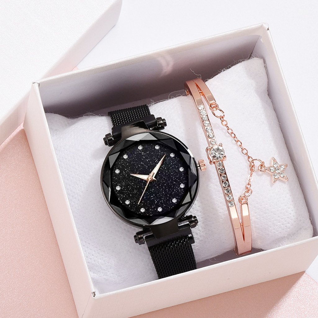 Luxury Women Watches Bracelet Set Fashion Elegant Magnet Buckle Ladies Starry Sky Watch Set Relogio - Image 9