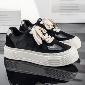 Men Chunky Platform Heighten Casual Skate Sneakers