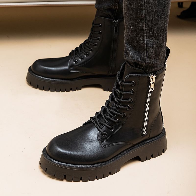 Martin Boots Men's Leather High-top Leather Shoes - Image 4