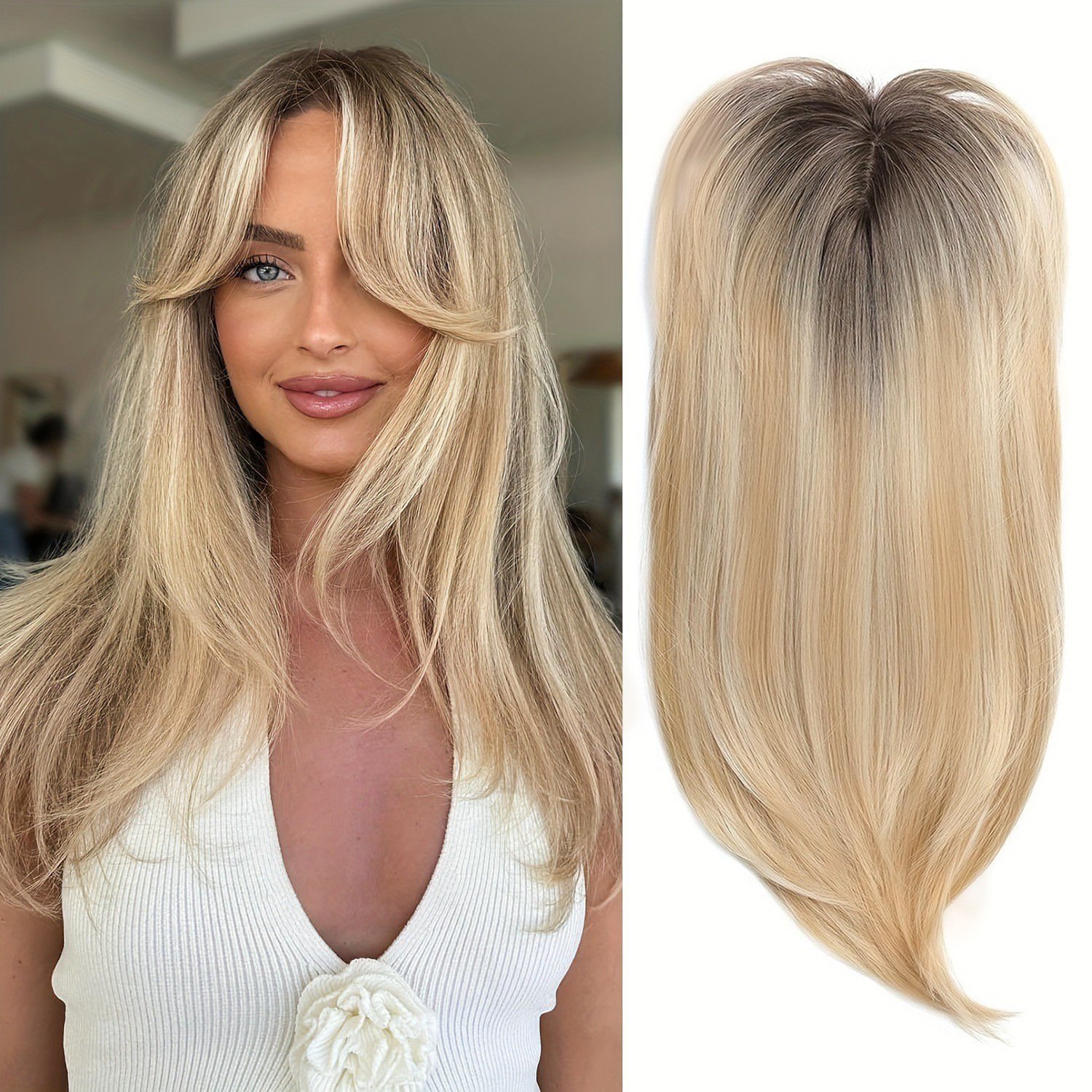 Ombre Figure-eight Bangs Synthetic Fiber Long Curls - Image 4