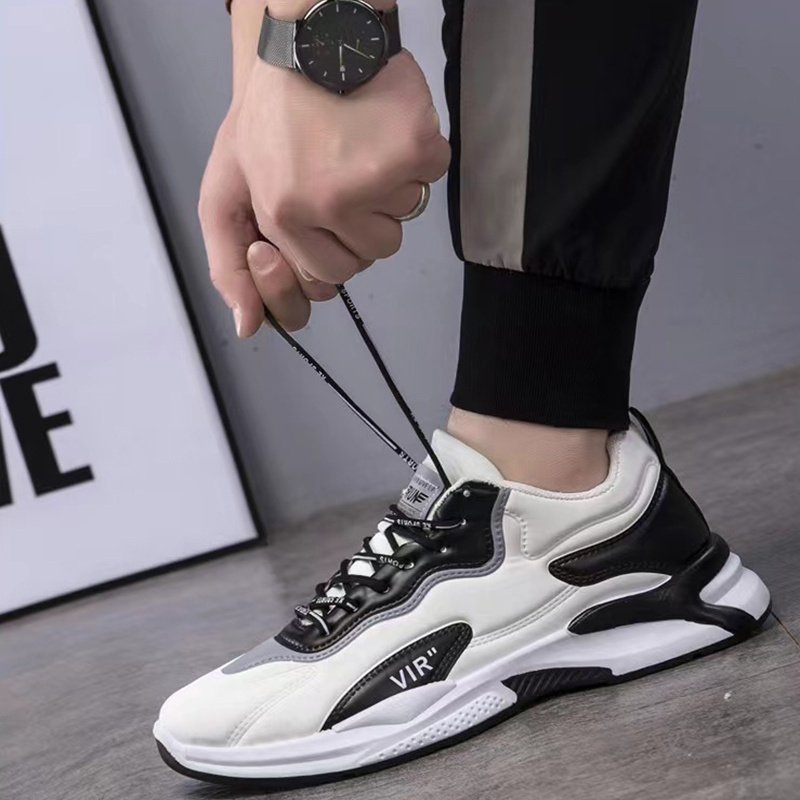 Fashion Black White Sneakers Casual Outdoor Lightweight Breathable Sports Shoes For Men - Image 3