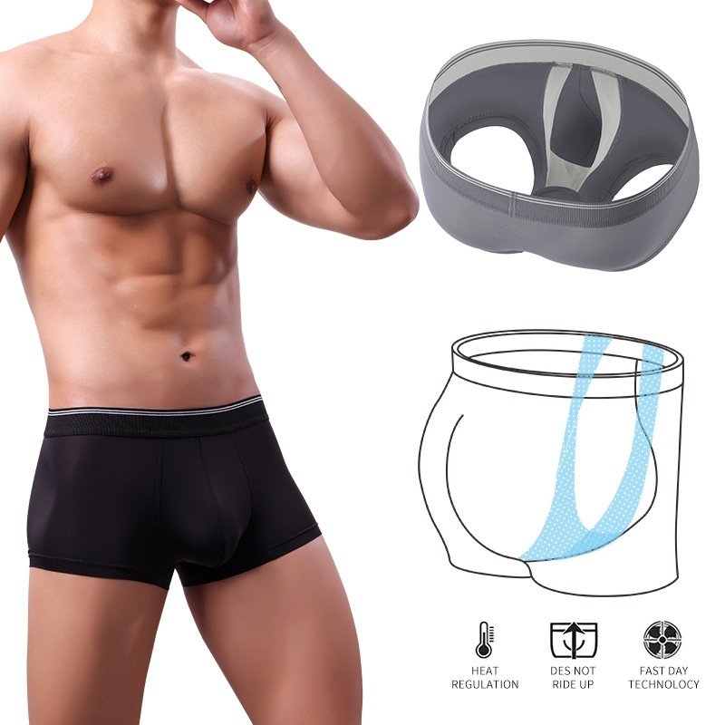 Scrotal Support Men's Underpants U Convex Anti-moving Ice Silk Boxer - Image 6