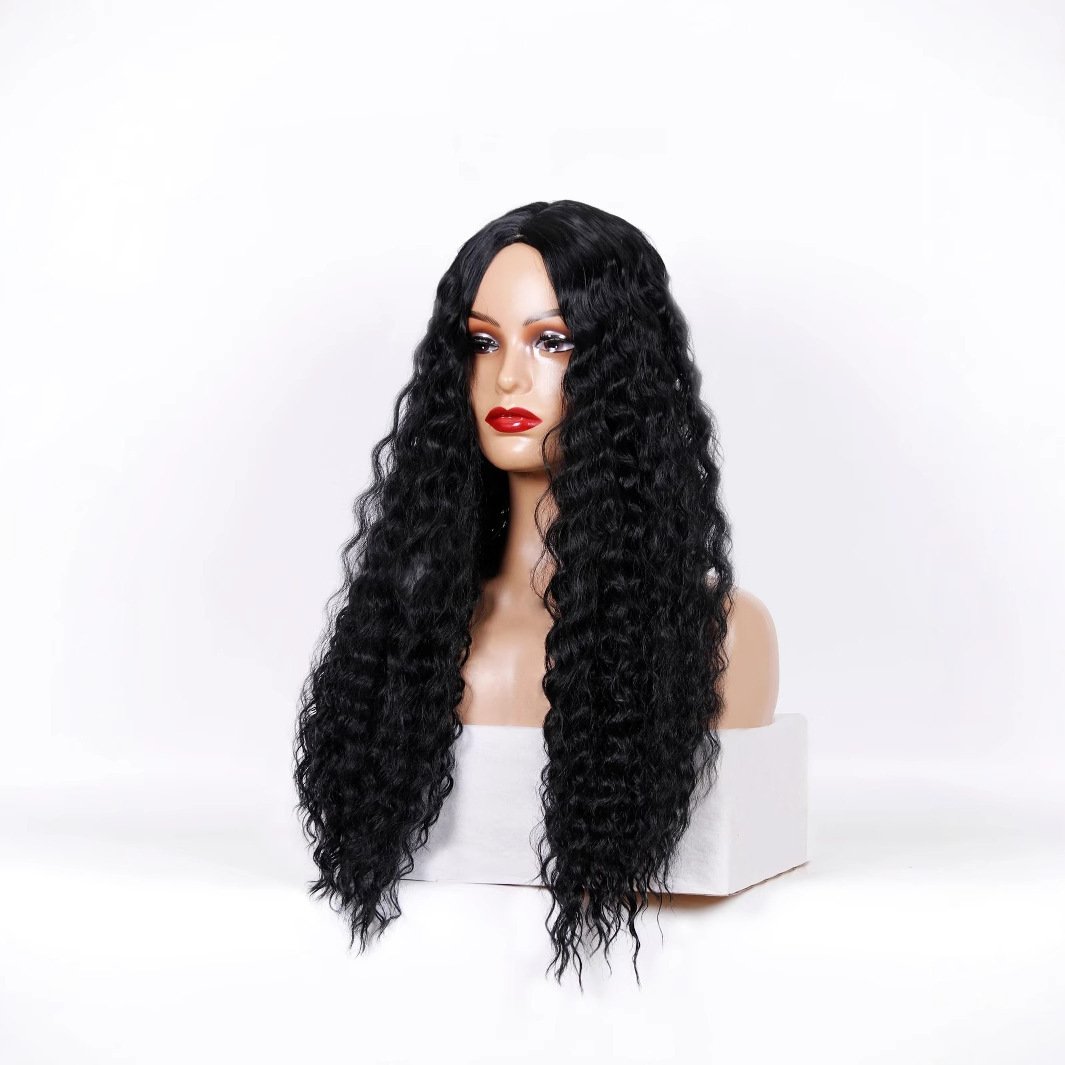 Medium Long Curly Hair Wave Synthetic Wigs - Image 2