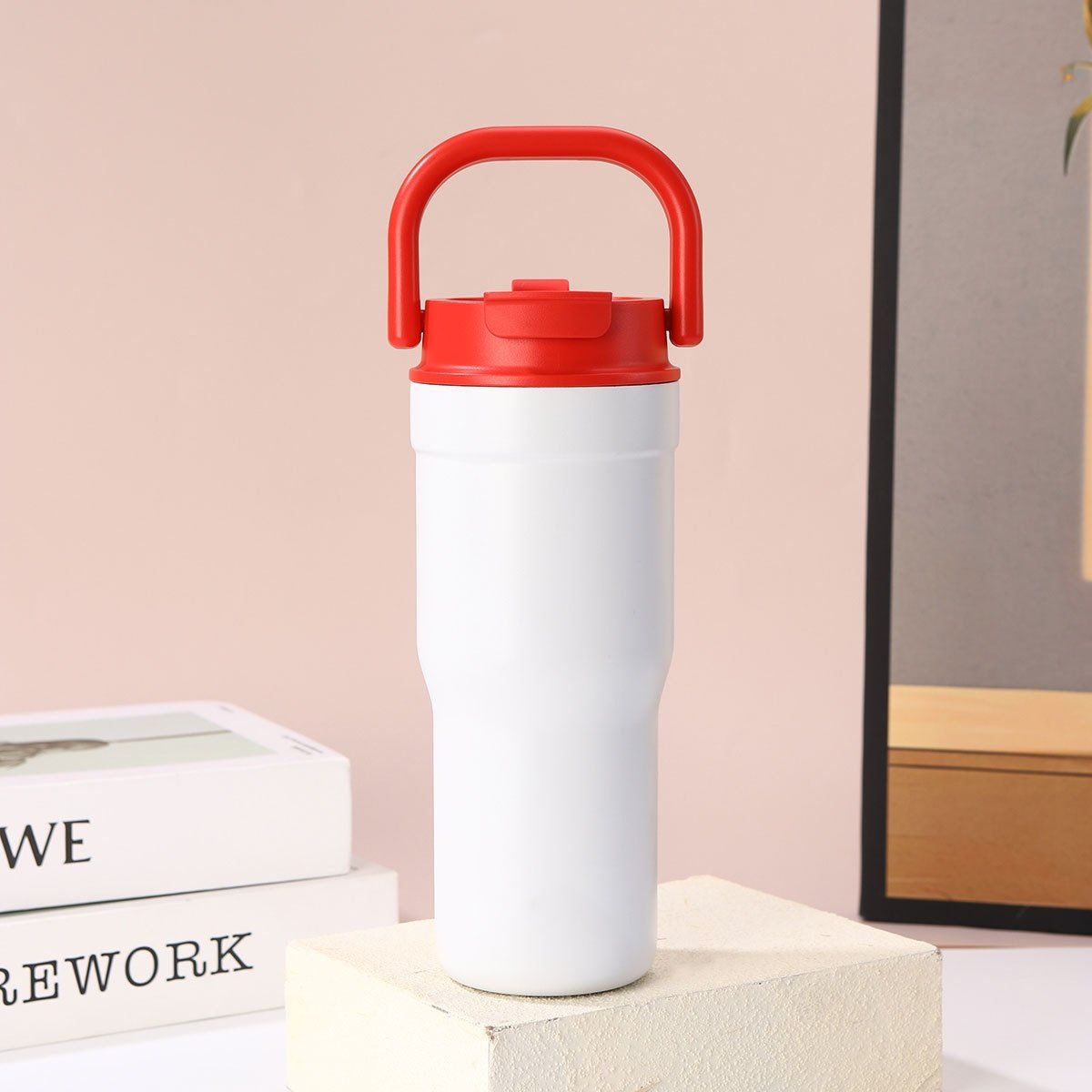 Outdoor Portable Large-Capacity Straw Cup Stainless Steel Mug - Image 5