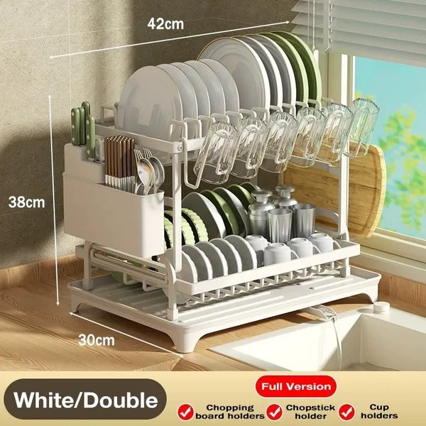 Kitchen Dish Drying Rack Large Capacity With Drain Board - Image 5