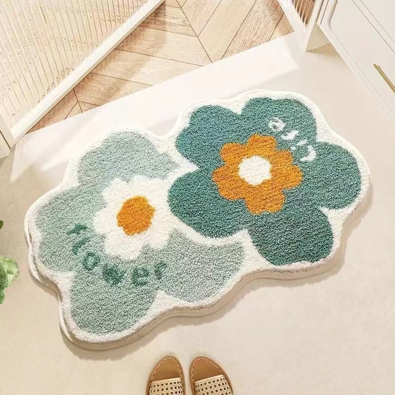 Bathroom Non-slip Decorative Cashmere-like Carpet Bathroom Absorbent Stain-resistant Floor Mat - Image 5