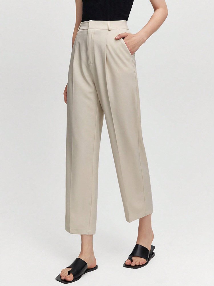 Straight-leg Loose-fit Draping Versatile Pants For Women - Image 4