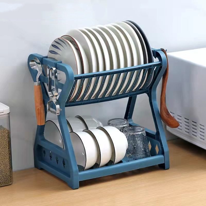 Kitchen Double Stacking Dish Rack Draining Shelf - Image 3