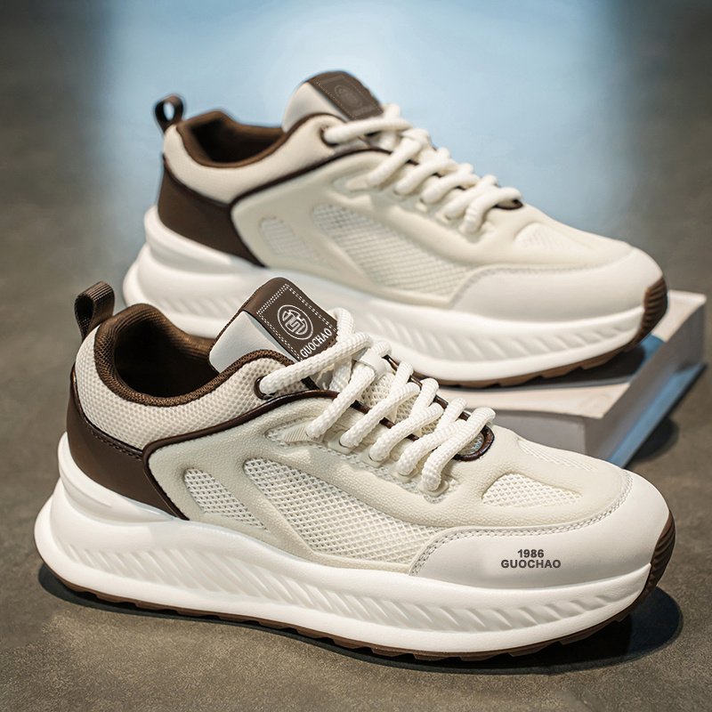 Men's New Spring Breathable Hollow Mesh Sneakers, Versatile Height Increasing Running Athletic Trendy Shoes For Teenagers - Image 5