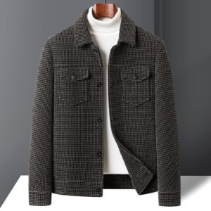 Winter FleeceLined Mens KoreanStyle Trendy Casual Wool Jacket Coat