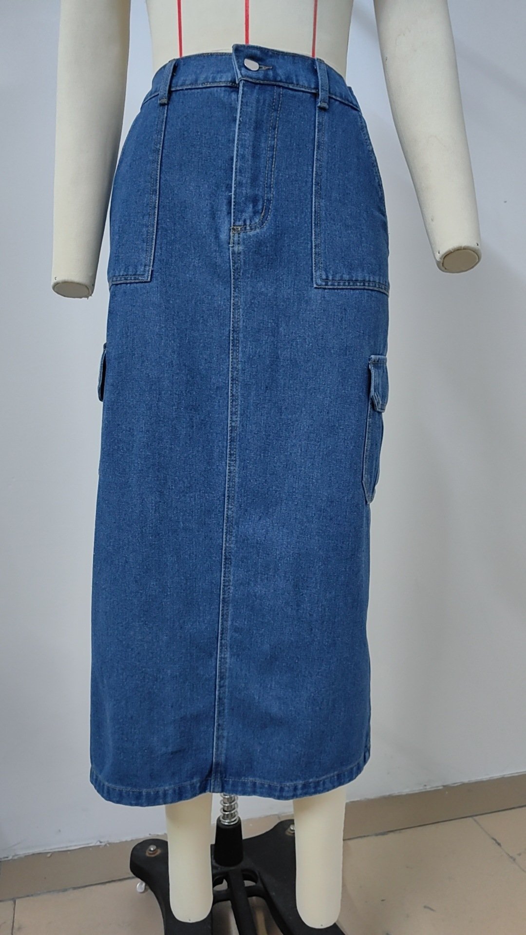 European And American Summer Washed Overalls Skirt Denim Skirt - Image 9