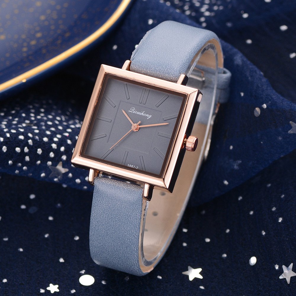 Square Women Bracelet Watch Contracted Leather Crystal WristWatches Women Dress Ladies Quartz Clock - Image 9