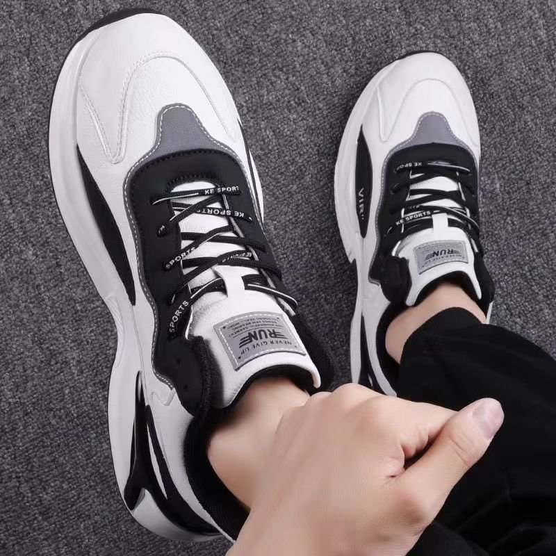 Fashion Black White Sneakers Casual Outdoor Lightweight Breathable Sports Shoes For Men - Image 7