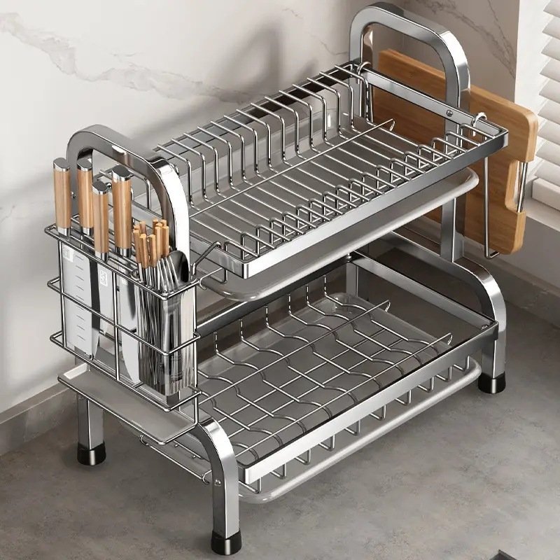 Kitchen Dish And Bowl Stainless Steel Rack - Image 2