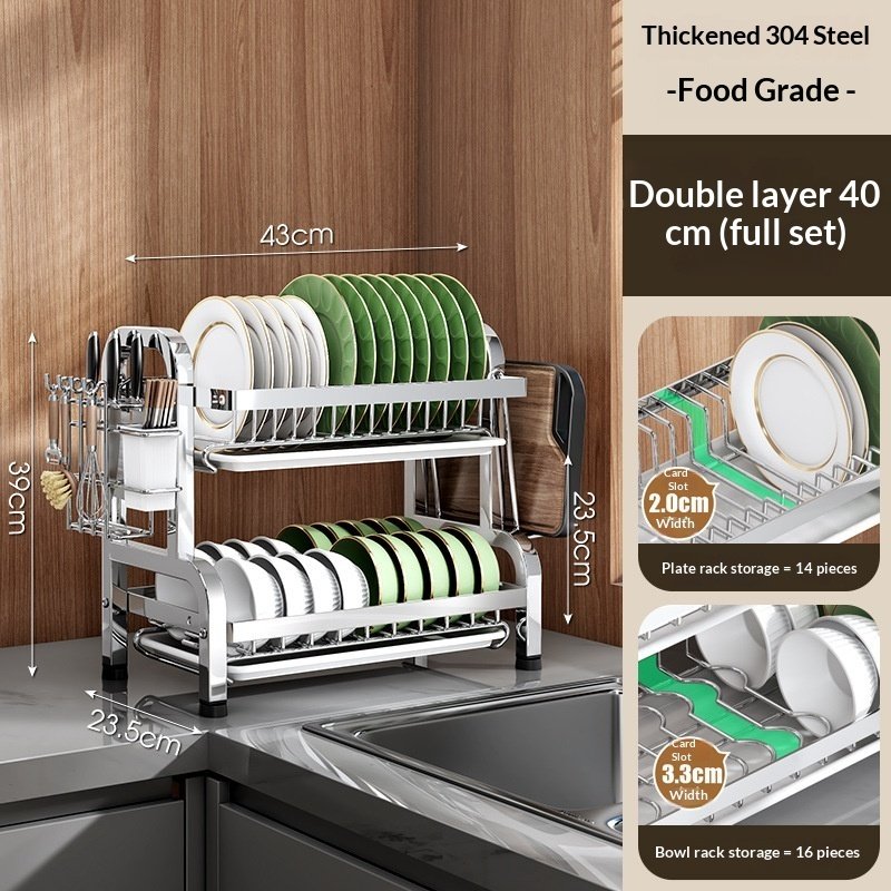 Kitchen Dish And Bowl Stainless Steel Rack - Image 3