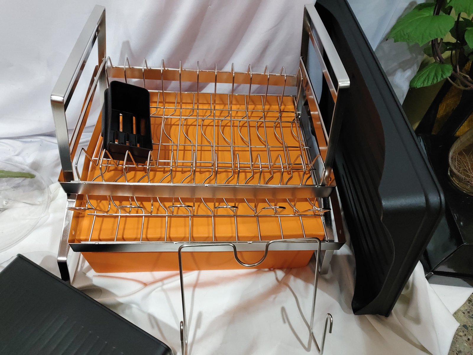 Multi-functional Stainless Steel Double-layer Dish Rack Cup Holder - Image 9