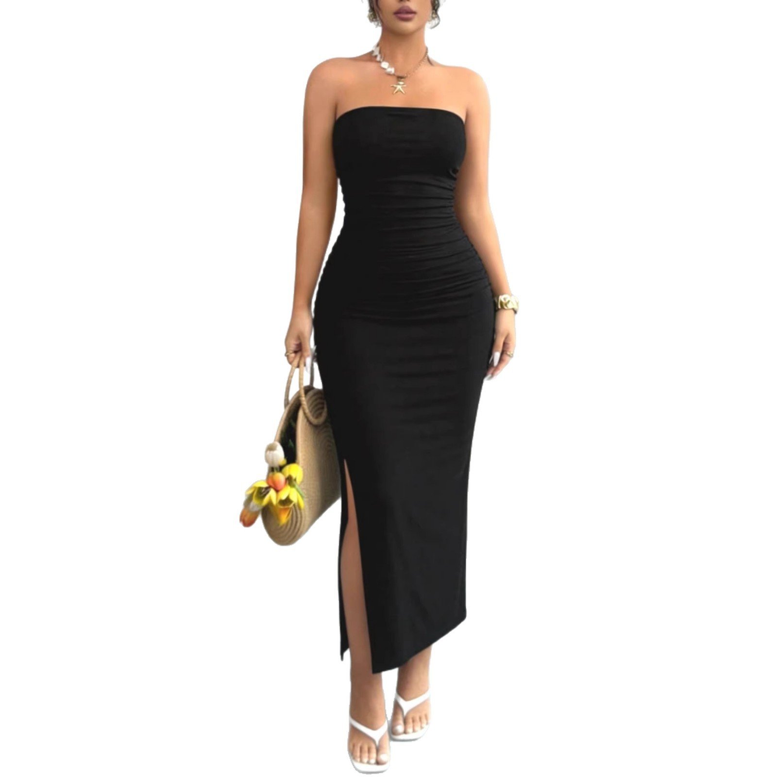 Bodycon Slit Sheath Spicy Girl Dress For Women - Image 4