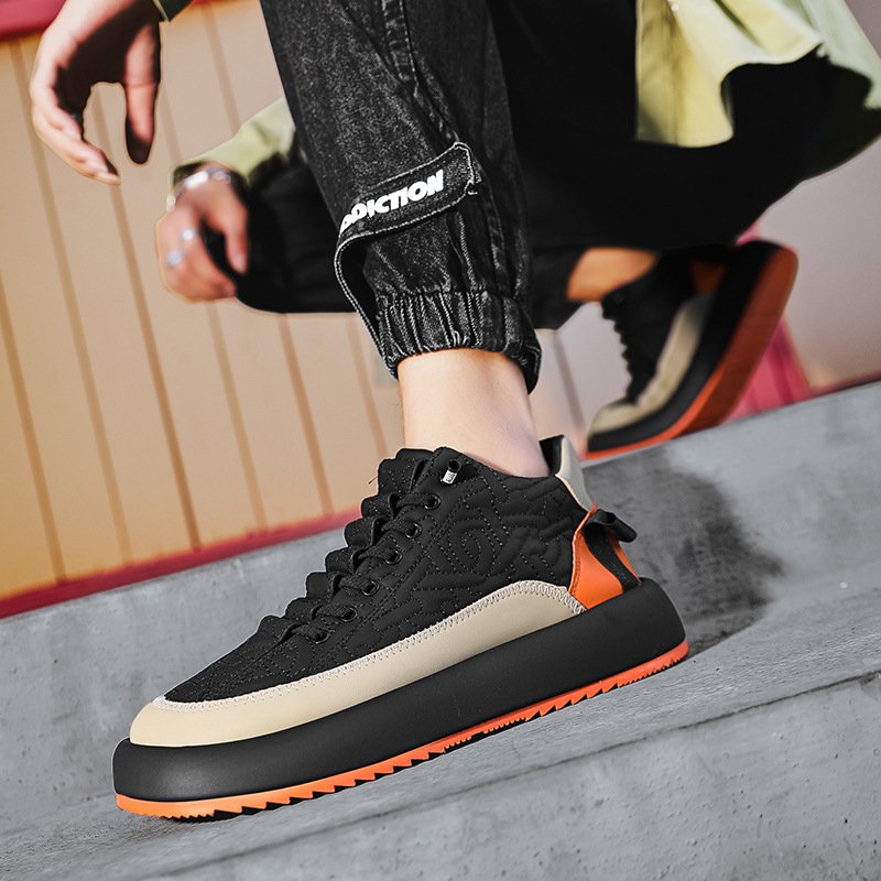 Trendy Color-blocked Sports Shoes Casual Lace Up Sneakers For Men Fashion Comfortable Versatile Thick-soled Walking Running Shoes - Image 7