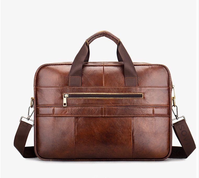 Leather Hand-carried Top Layer Cowhide Business Briefcase With Large Capacity - Image 5
