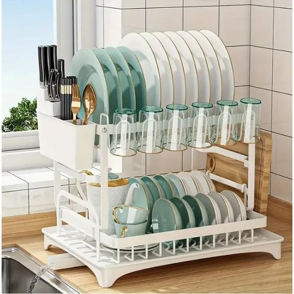 Kitchen Dish Drying Rack Large Capacity With Drain Board - Image 3