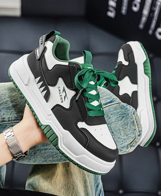 New Summer Men's Breathable White Sneakers, Trendy Versatile Thick Sole Sports Shoes, Casual Skate & Chunky Dad Shoes For Men - Image 6