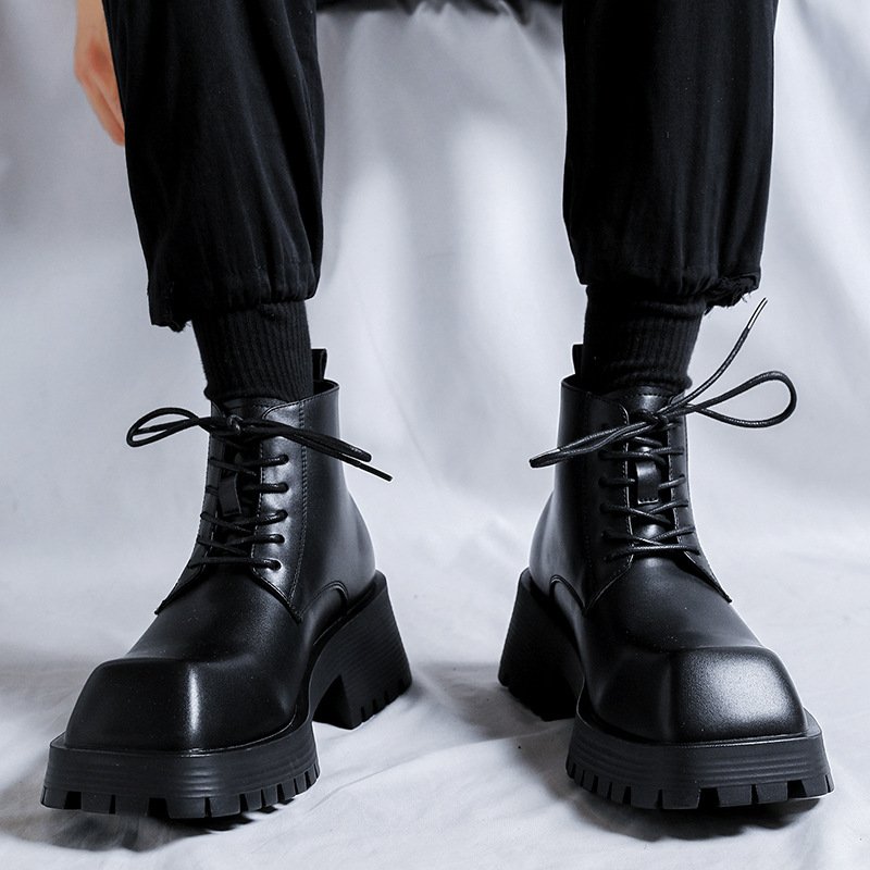 Men's British-style Thick-Soled Formal Shoes Rhino-Horn Derby Style - Image 2