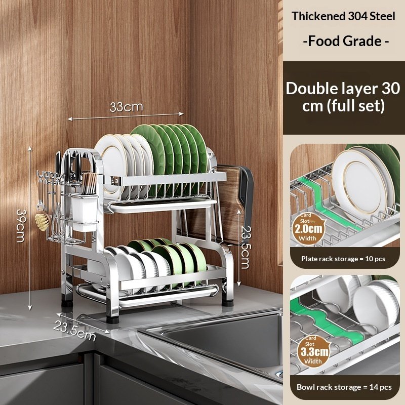 Kitchen Dish And Bowl Stainless Steel Rack - Image 4