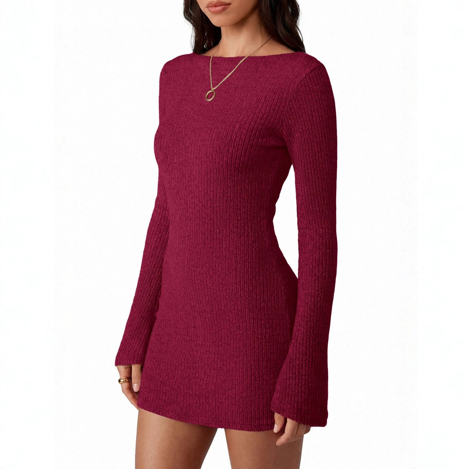 New AutumnWinter Womens Long Sleeve Knitted Dress - Image 4