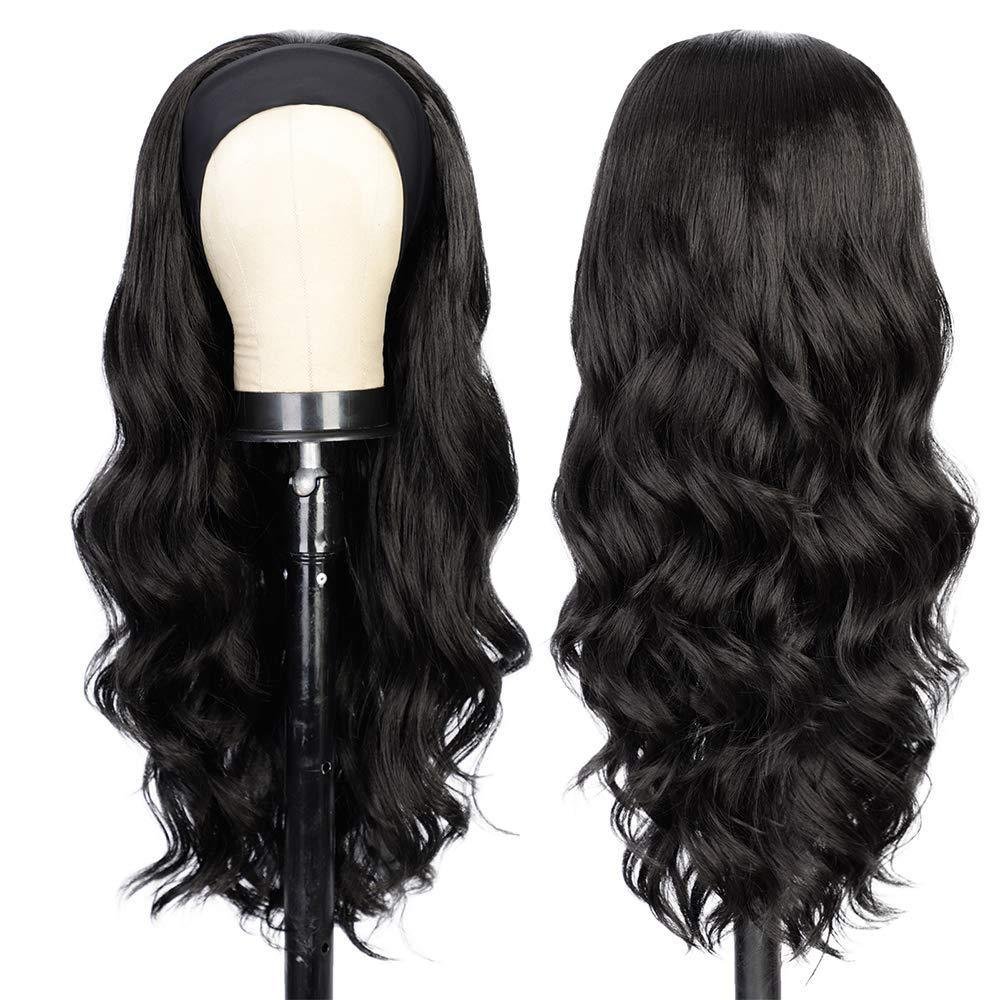 Body-wavy Multi-colored Rayon Headband Wig - Image 6