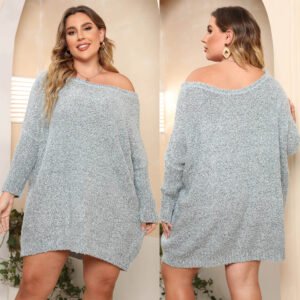 Halter-neck Sexy Off-shoulder Loose-fitting Knit Pullover For Women