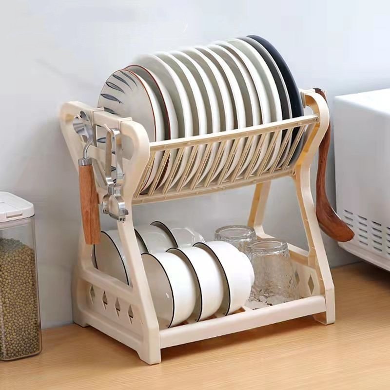 Kitchen Double Stacking Dish Rack Draining Shelf - Image 2