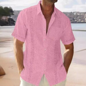 Lapel Beach Short Sleeve Shirt