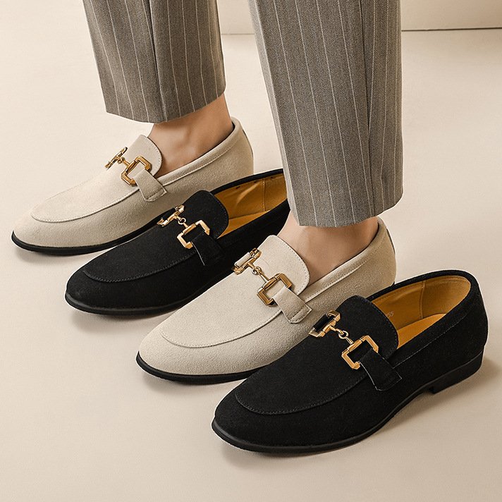Mens Casual Leather Shoes With Metal Buckles - Image 3