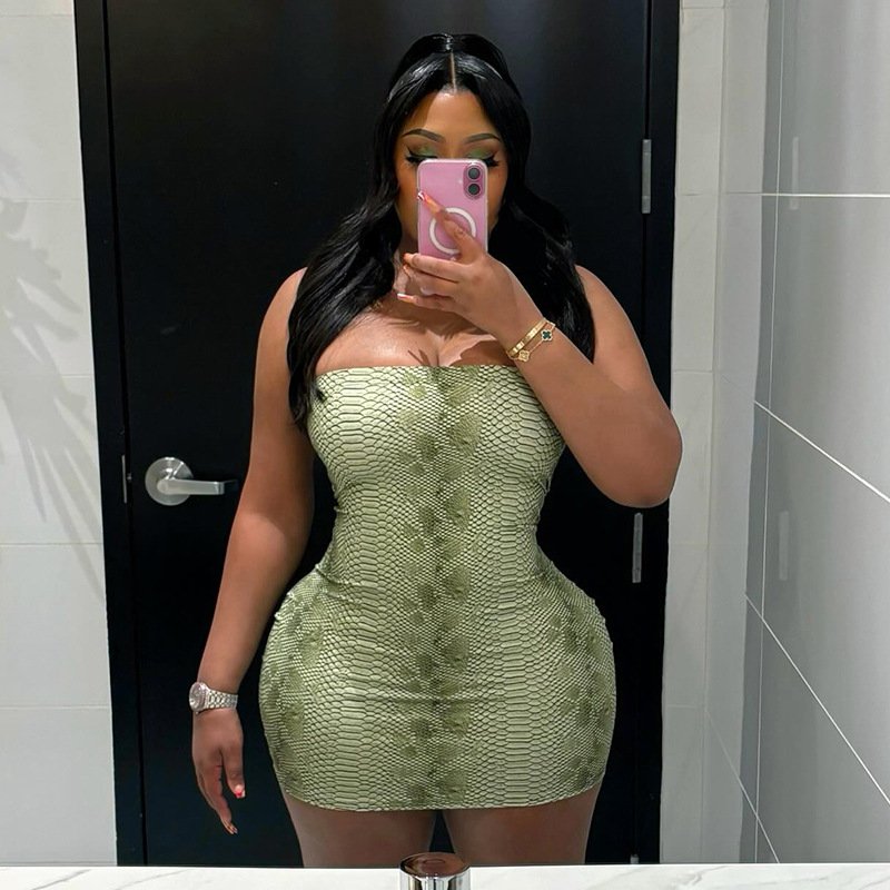 Printed Sexy Halter Backless Hot Girl Bodycon Dress - Image 2