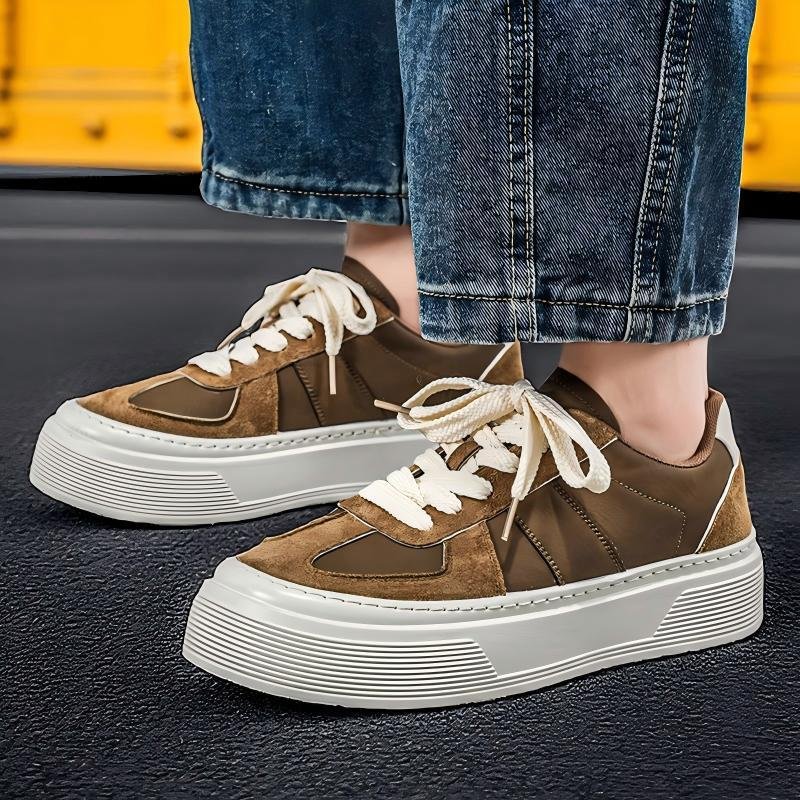 Men Chunky Platform Heighten Casual Skate Sneakers - Image 2