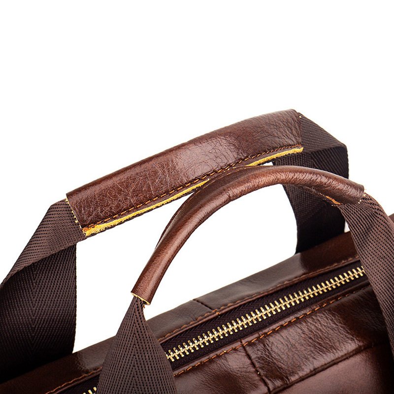 Leather Hand-carried Top Layer Cowhide Business Briefcase With Large Capacity - Image 2