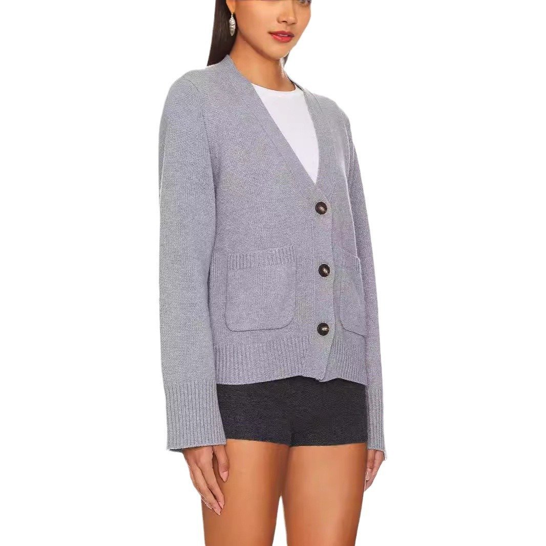 Autumn And Winter New Short Sleeve Solid Color Long Sleeve Casual Sweater For Women - Image 4