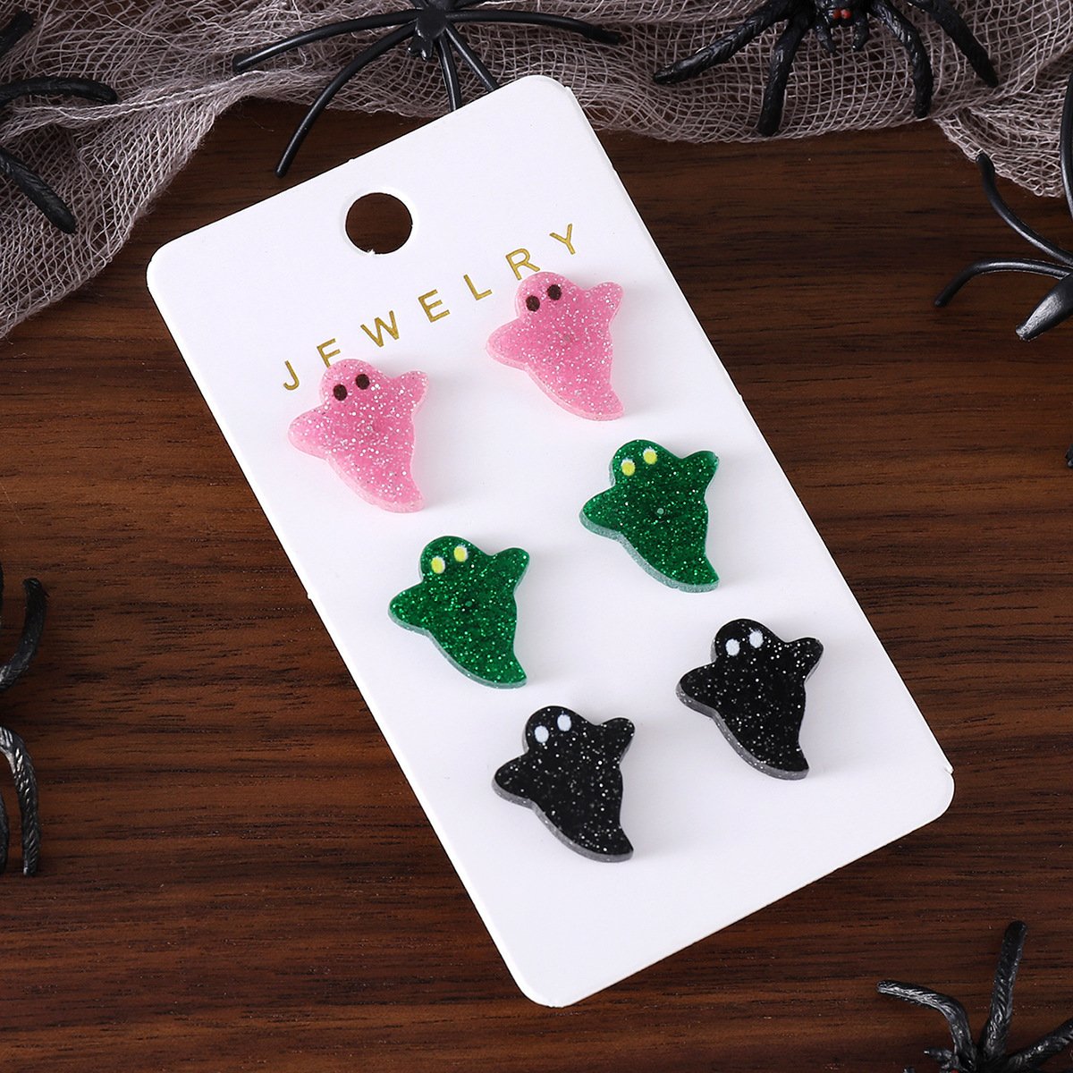 Halloween Cute Colorful Ghost Earings Set - Image 3