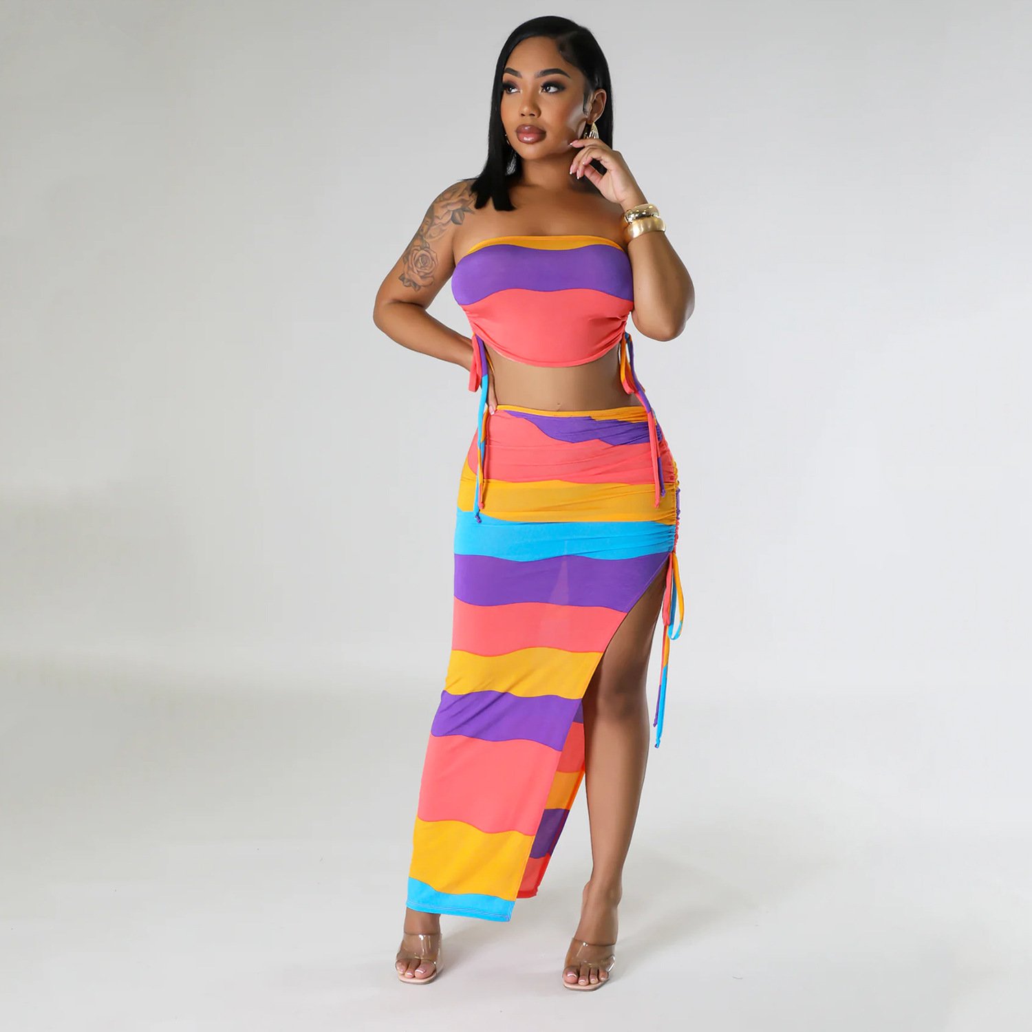 Chest-wrapped Two-piece Skirt Suit - Image 6
