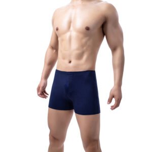 Mens Solid-Color Boxer Briefs Soft And Breathable