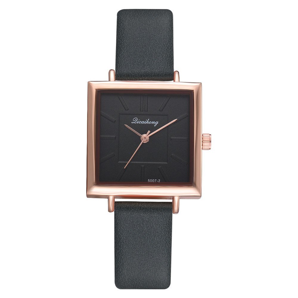 Square Women Bracelet Watch Contracted Leather Crystal WristWatches Women Dress Ladies Quartz Clock - Image 8