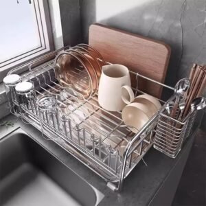 304 Stainless Steel Bowl And Dish Drain Rack Kitchen Shelf
