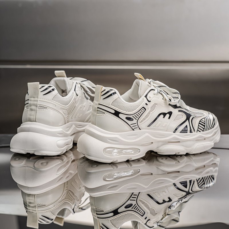 New Spring Men Breathable Mesh Dad Shoes, Trendy All-match Platform Anti-slip Casual Running Sports Sneakers - Image 6