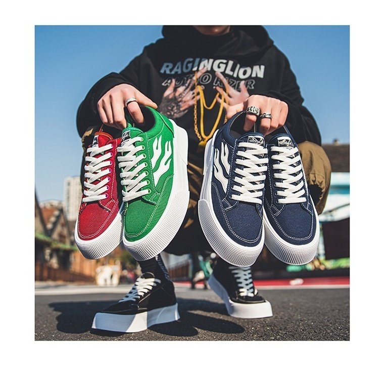 Men's All-match Low Top Canvas Shoes Platform Sneakers - Image 7