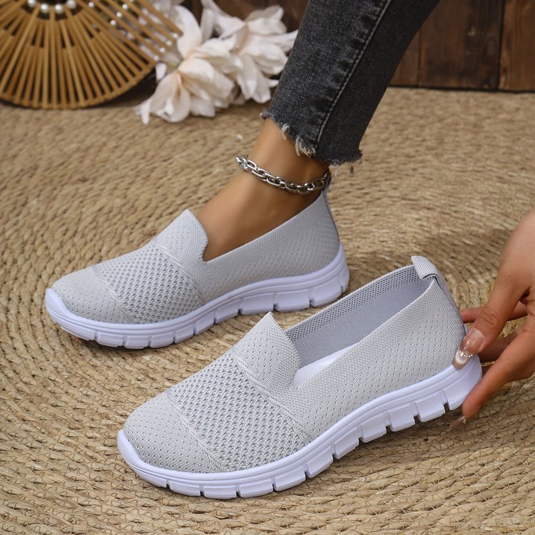 Mesh Breathable Flat Solid Color Casual Shoes For Women - Image 7