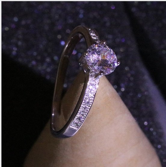 Gold-plated color-protected micro-set diamond professional processing Luxury heart and eight arrows men and women ring wedding ring - Image 5