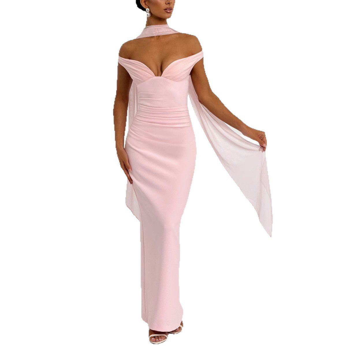 Sexy Hot Girl Tube Top Off-shoulder Waist Elastic Hip Dress - Image 2
