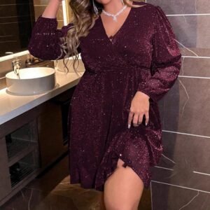 Autumn And Winter Long Sleeve Sexy V-neck Party Evening Dress