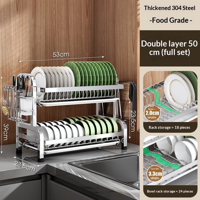 Kitchen Dish And Bowl Stainless Steel Rack - Image 6